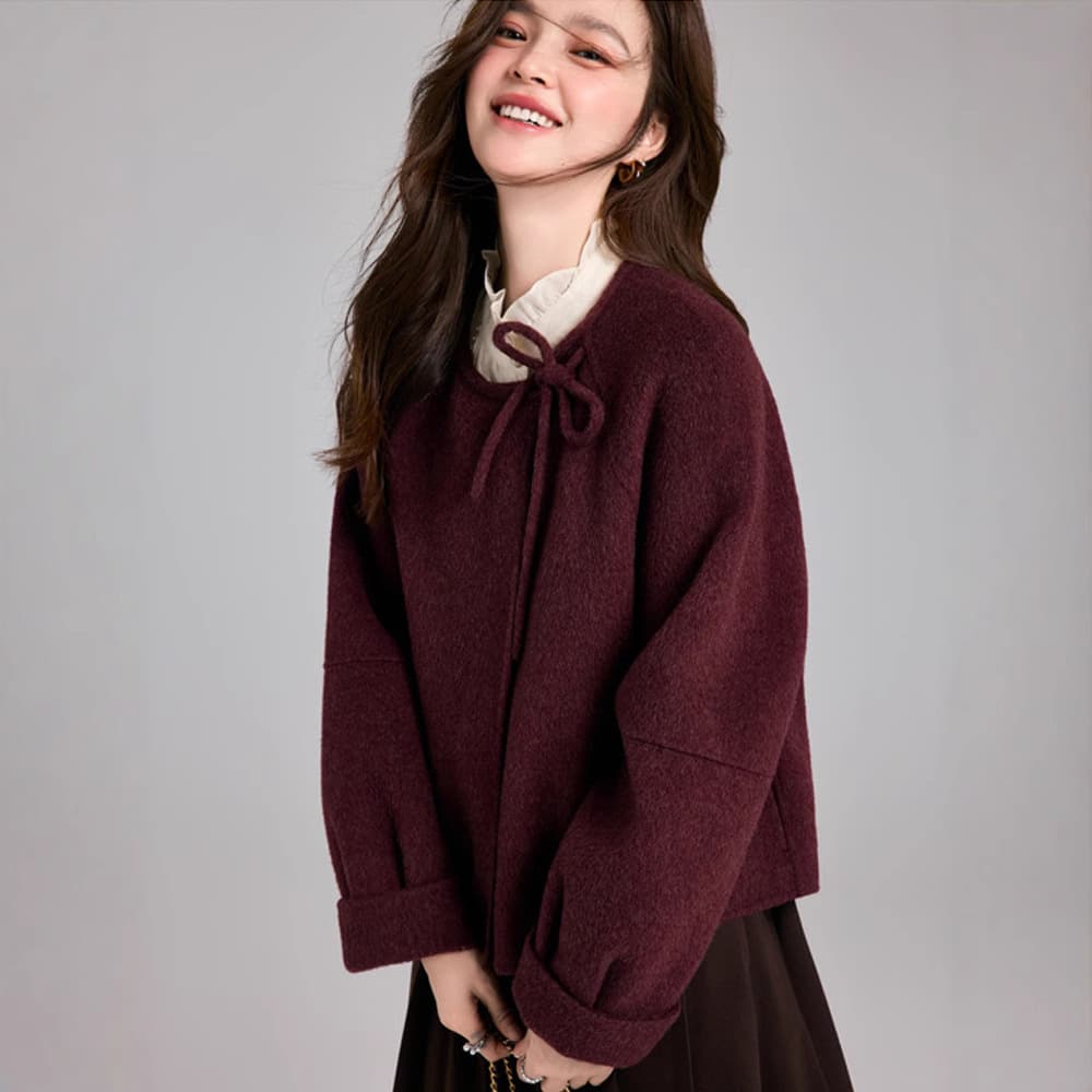 Chanel-style Sophisticated Wool Coat For Petite Women