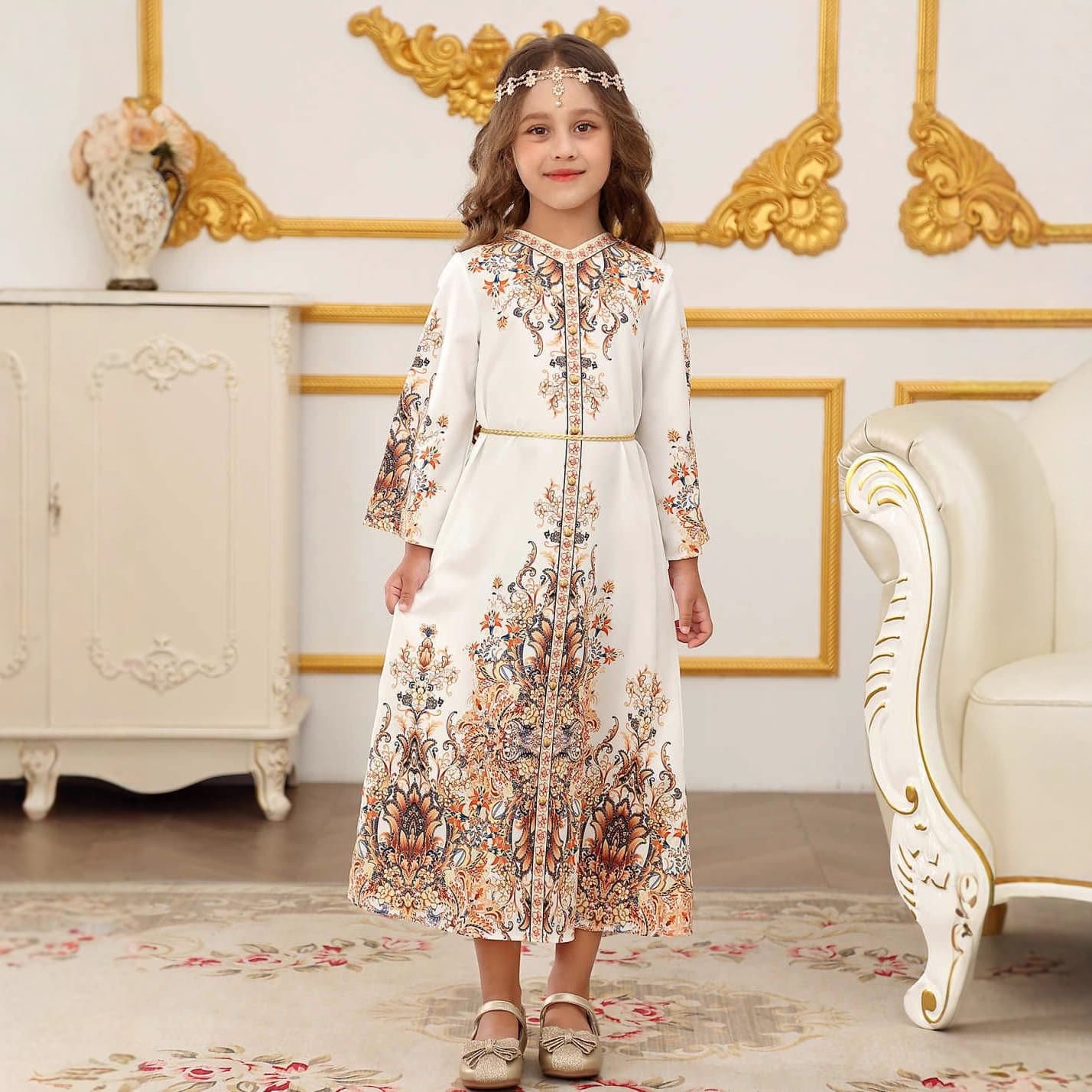 Turkish Childrens Printed Dress, Suitable For All Seasons