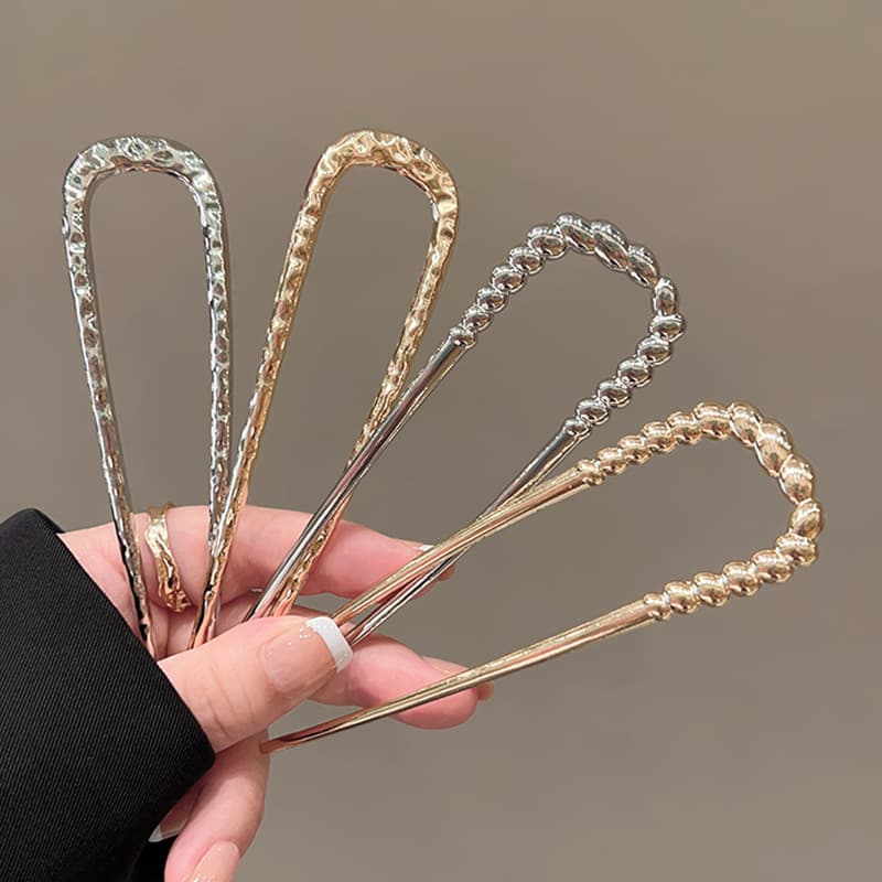 New Minimalist Alloy Hairpin Girls Buns Hair Clip
