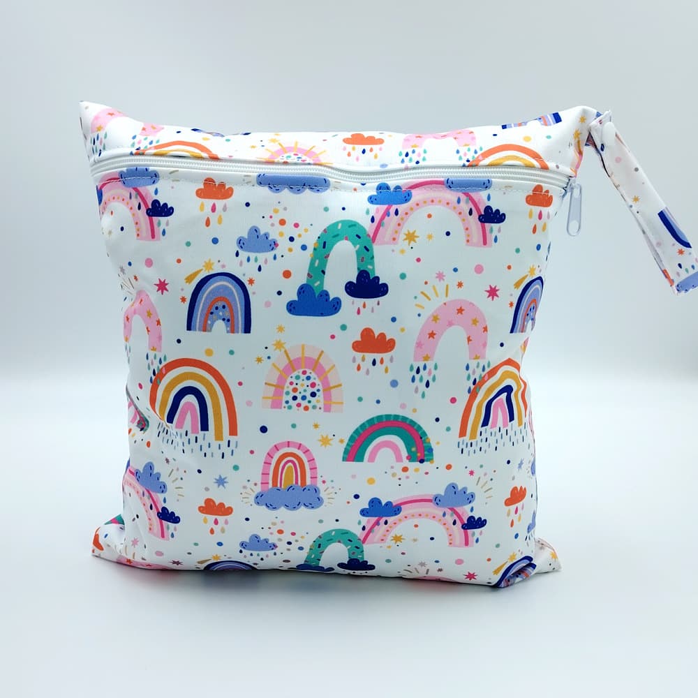 Cartoon-printed Single-zipper Diaper Bag For Babies Storage Pouch