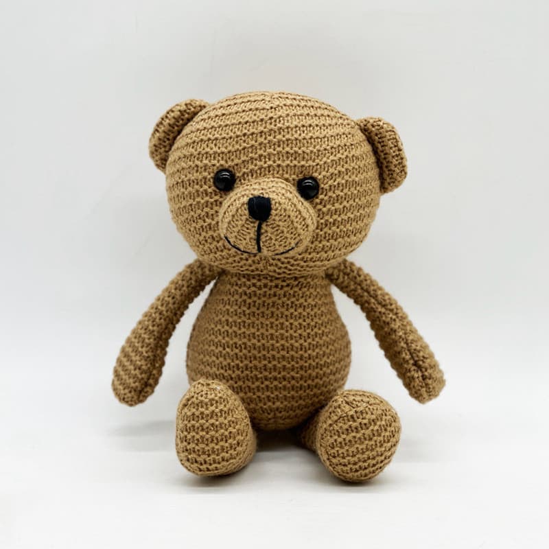 Yarn Bear Doll Wedding Celebration Doll Cute Plush Knitted Toy For Kids As A Gift