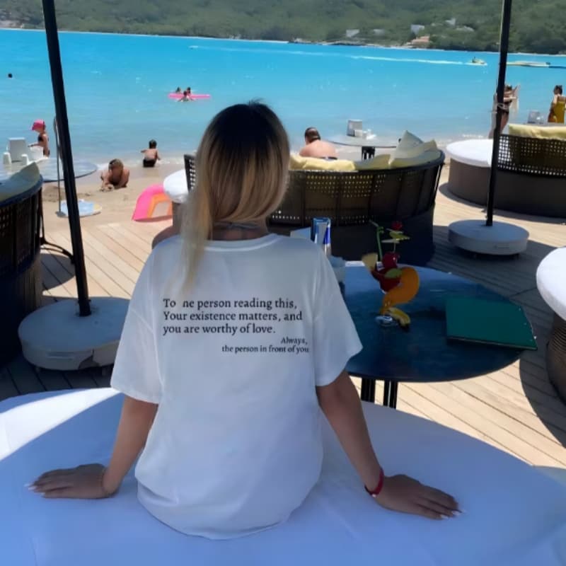 Your Existence Matters Vintage Back-Slogan Tee