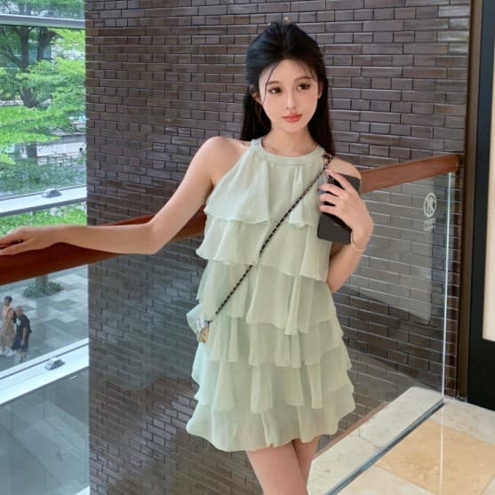Ripple-effect High-end Sleeveless Dress