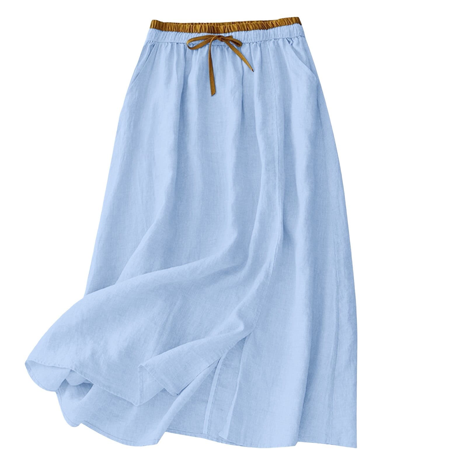 Women's Color-block Skirt With Elastic Waist