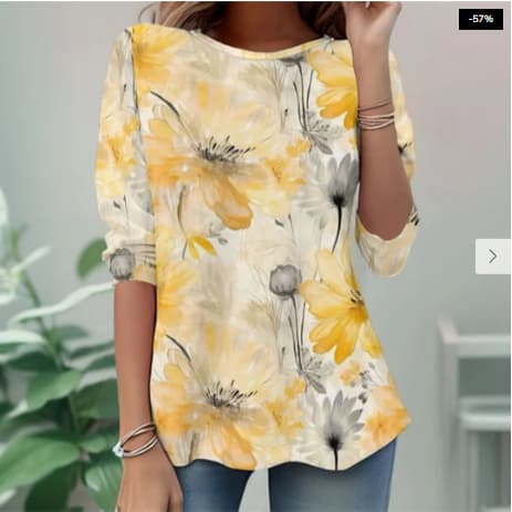 Womens Round-neck Long-sleeve Top With Butterfly And Animal Print