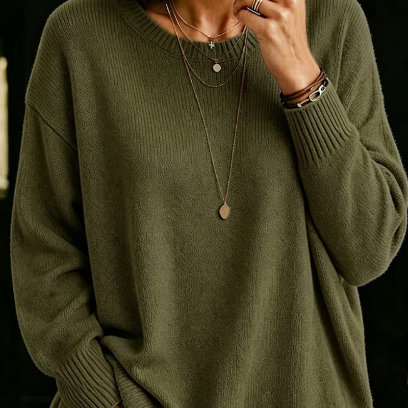 Design-inspired Loose Knit Pullover Top