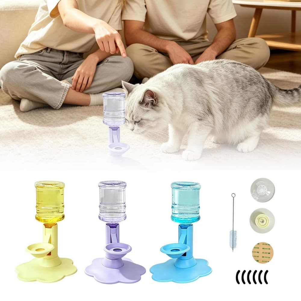 Gravity Based Pet Water Drinking Machine Stable Wide Base Leak Proof For Multi Cat Family Short Distance Travel