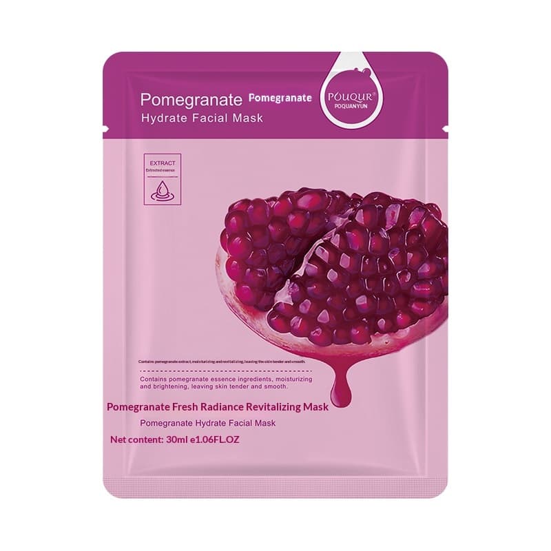 POuQuR Poquanyun Aloe Vera, Blueberry, Cucumber, Pomegranate, Olive Water, Honey Moisturizing And Beautifying Facial Mask 1 Piece, 10 Sheets