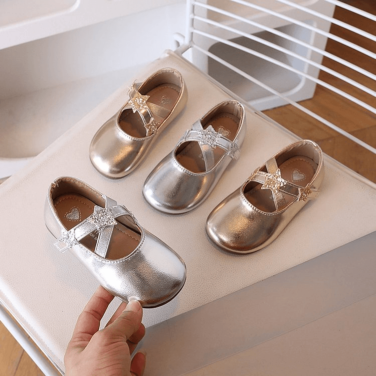 2026 Spring & Autumn New Kids Leather Shoes, Star Dance Shoes, Baby Girl Princess Shoes, Girls Casual Dress Shoes