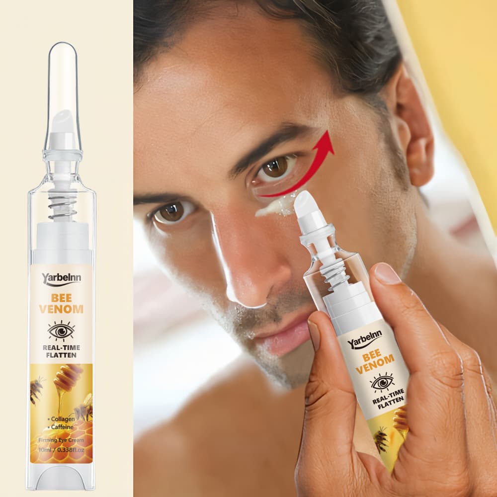 Bee Eye Cream With Honey Extract & Collagen, Caffeine Anti-puff Dark Circle Reducing Hydrating Eye Skin Care, 10ml