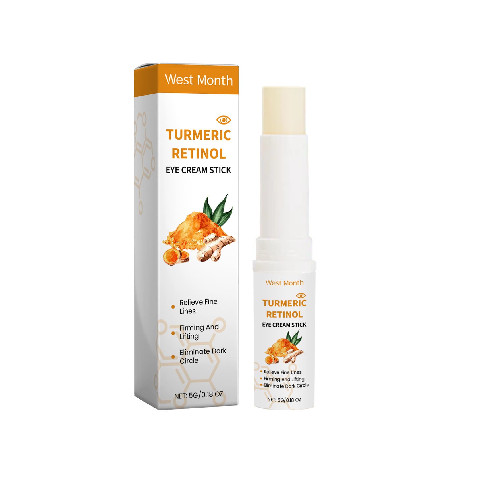 Cross-border WESTMONTH Turmeric Retinol Eye Cream Stick Moisturizing And Refining Eye Care