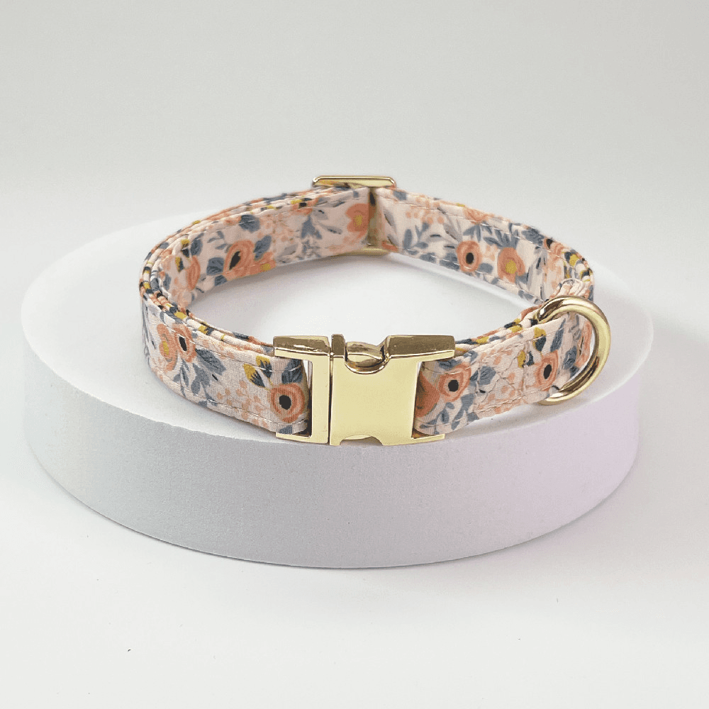 Dog Engraved Collar, Cat Neck Ring, Metal Leash With Floral Pattern, Leash For Medium And Large Dogs Can Be Engraved