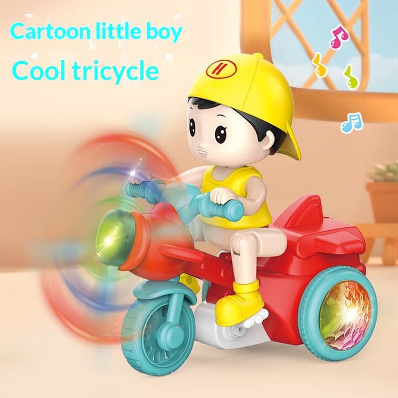 Electric Stunt Tricycle With Spinning Lights And Musicadorable And Fun Motorcycle Toy